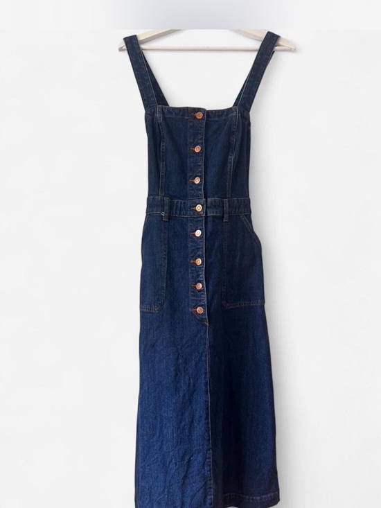 J. Crew Dresses & Skirts - J.Crew Denim Midi Dress Size 8 Button Front Cross Back Straps